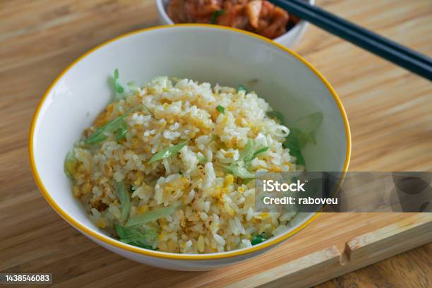 Fried Rice With Eggs And Chinese Onion Stock Photo - Download Image Now - Fried Rice, Seafood, China - East Asia