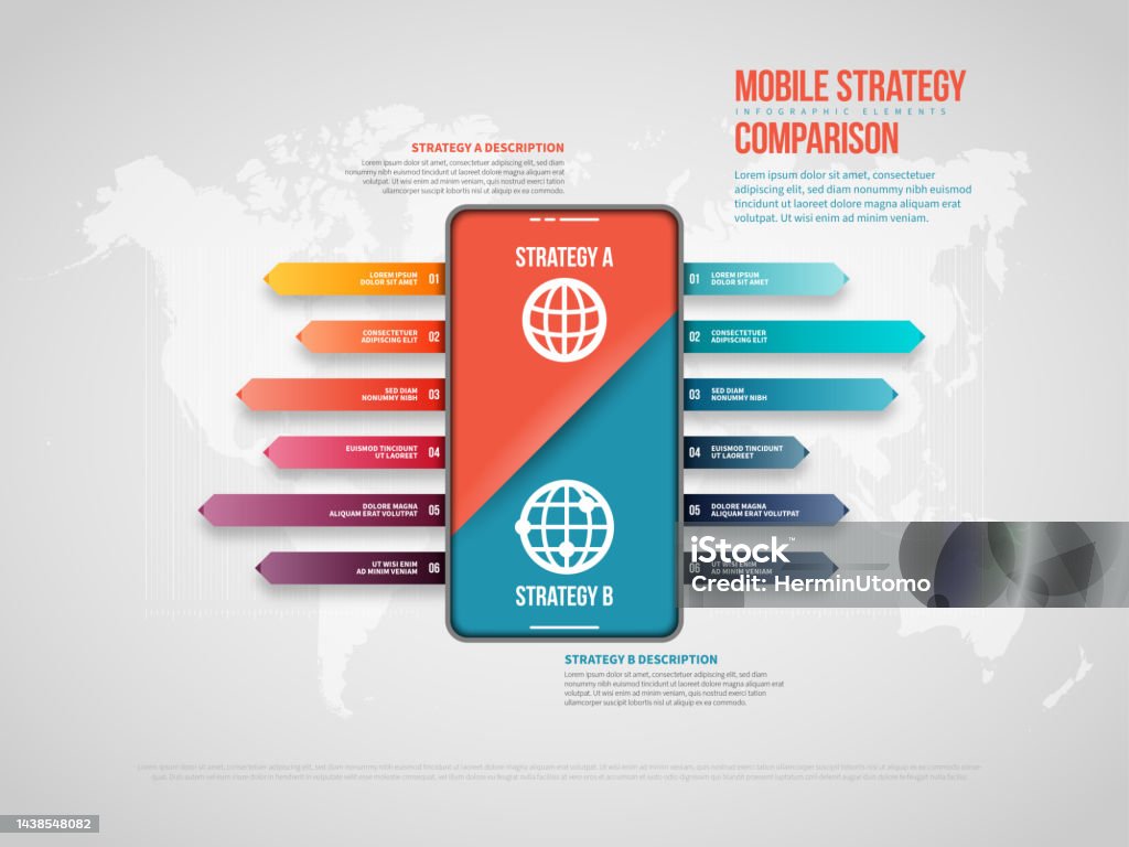 Strategy Comparison Mobile Strategy Comparison Infographic Stock Illustration - Download ...