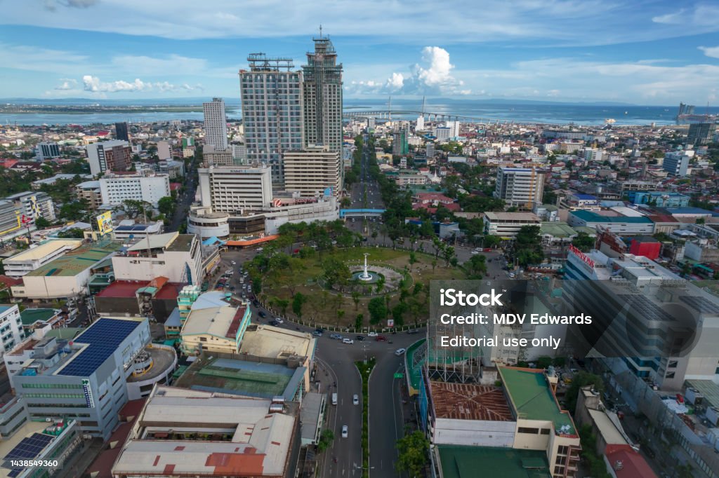 Cebu City Philippines Aerial Of Fuente Osmena And Crown Regency Hotel