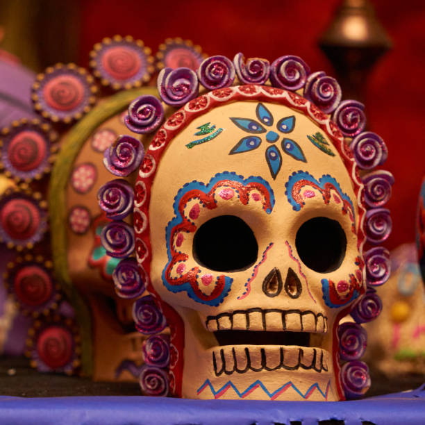 istock Decorative day of the Dead skull (Mexican tradition) 1438550677