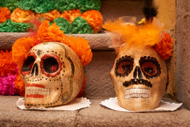 istock Decorative day of the Dead skull (Mexican tradition) 1438551028