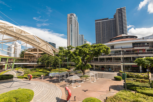 Cebu City, Philippines - May 2022: View of Ayala Terraces and surrounding buildings, in Cebu Business Park.