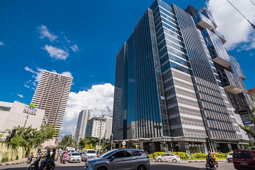 Cebu City, Philippines - May 2022: Modern office towers and luxury condominiums in Cebu Business Park.