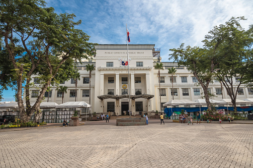 Cebu City, Philippines - May 2022: Cebu City Hall as seen from Plaza Sugbo.
