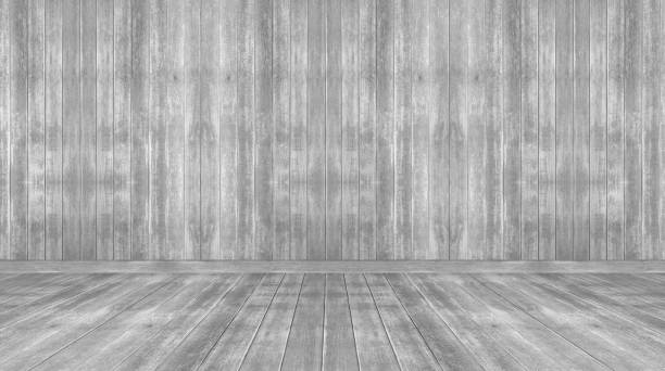 istock Gray Wall and Floor Wood Background 1438552660