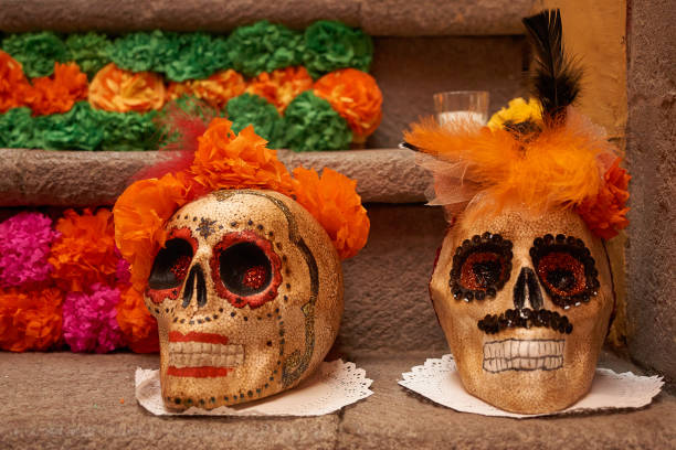istock Decorative day of the Dead skull (Mexican tradition) 1438553089