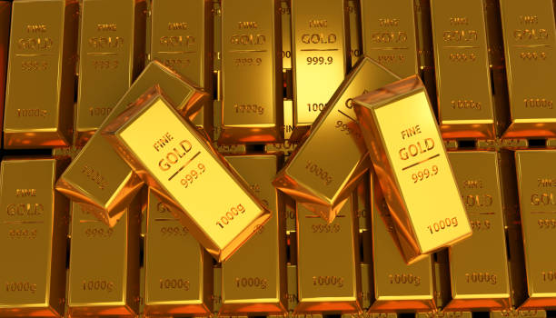 istock 3d Rendering Pile of 999.9 thousand gram pure gold 1438553729