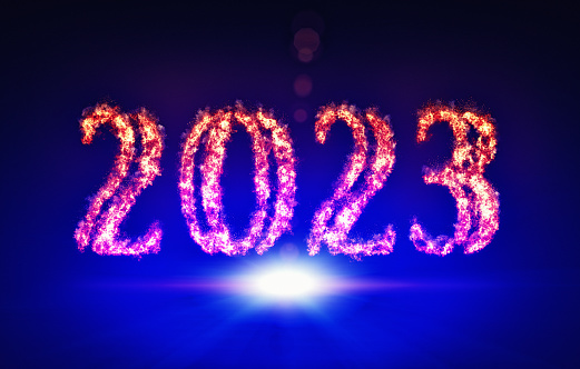 It's going to be a blazing New Year! 2023 written out in letters of fire.