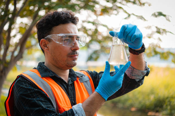 istock Scientists team collect water samples for analysis and research on water quality, environment with saving earth. 1438554077