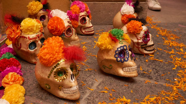 istock Decorative day of the Dead skull (Mexican tradition) 1438554159