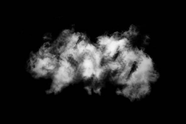 istock Cloud isolated on black background,Textured Smoke,Brush clouds,Abstract black 1438555529
