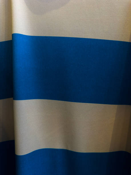 istock Fabric texture of white and blue color. macro 1438557531