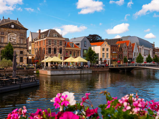 istock Streets and canals of Leiden town, Netherlands 1438568009