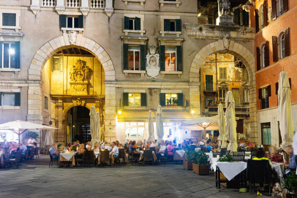 istock Illuminated Verona streets in night 1438568042