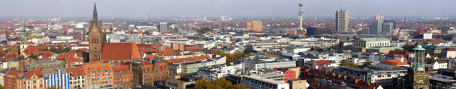 High resolution panorama of the city center of the state capital Hannover, Germany