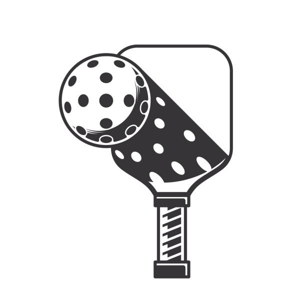 sylwetka klubu pickleball. klub pickleballowy, logo lub ikony line art. ilustracja wektorowa. - pickleball stock illustrations