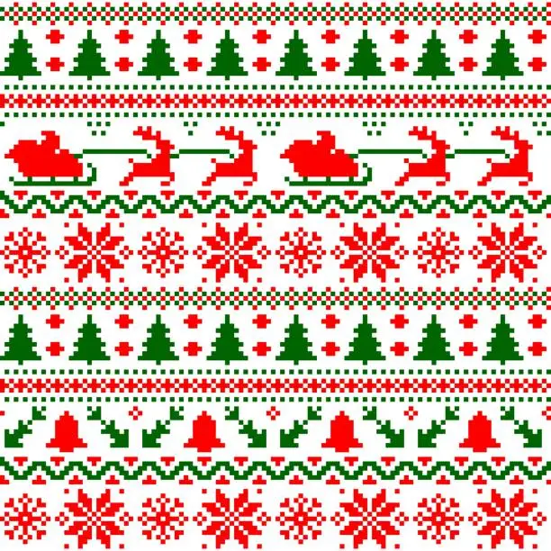 Vector illustration of Christmas sweater seamless pattern background