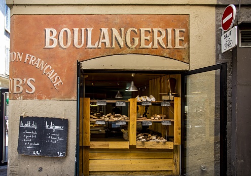 Aix-en-Provence, France – August 01, 2014: Fresh bread daily from the baker's shop in Aix-en-Provence