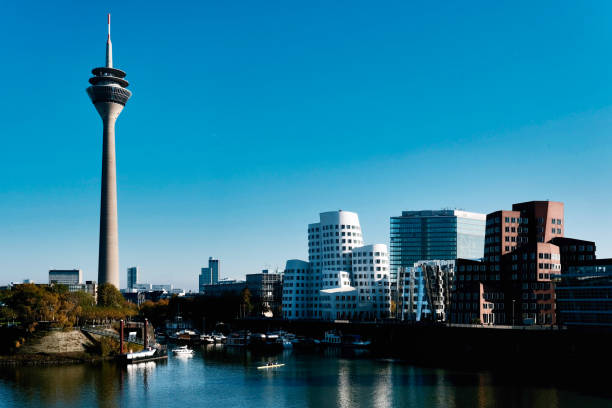 istock Media Harbour with the famous Rhinetower in Dusseldorf, Germany 1438573456