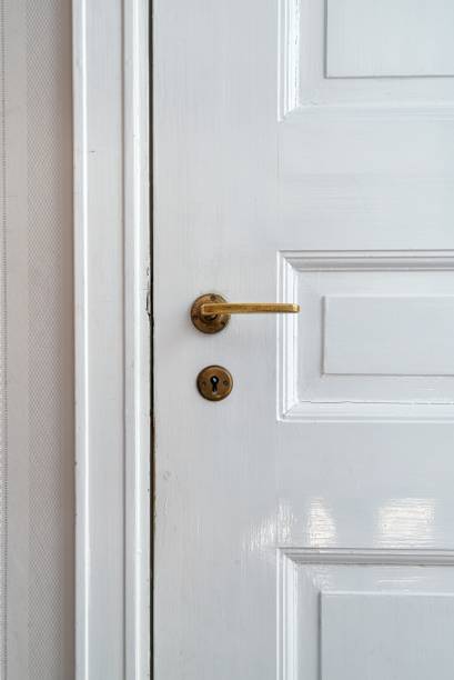 istock Vintage door with antique door handle 1438576685