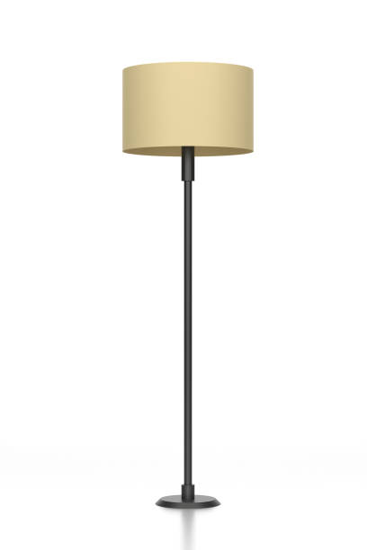 lámpara de pie moderna aislada sobre fondo blanco - floor lamp lamp lamp shade contemporary fotografías e imágenes de stock