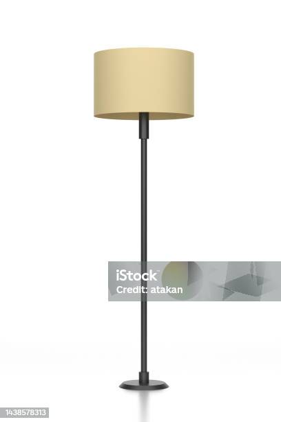 Modern Floor Lamp Isolated On White Background Stock Photo - Download Image Now - Floor Lamp, Cut Out, White Background