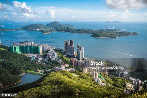 View Of Lamma Island And Pok Fu Lam From Mt High West Viewing Point Hong Kong Stock Photo - Download Image Now