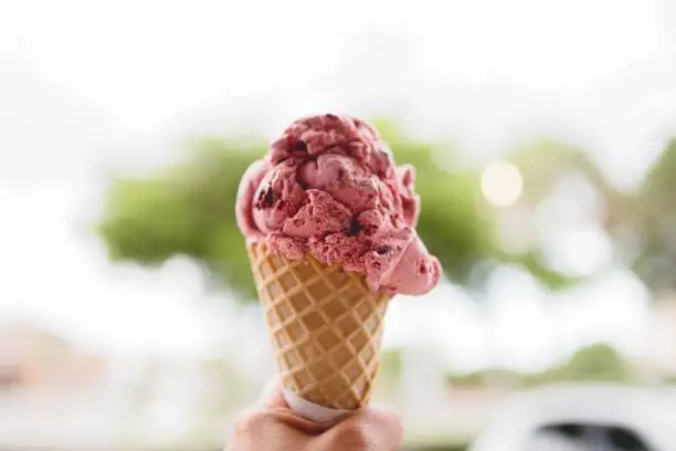 A closeup of an ice cream