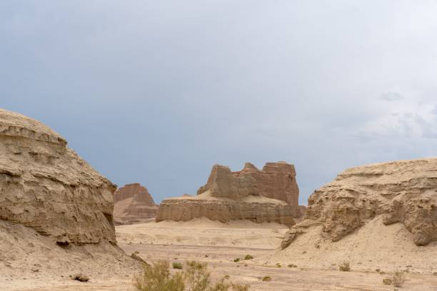 istock Rocky, deserted landscape with huge hills 1438581778