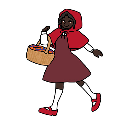 She is Little Red Riding Hood, the main character in Grimm's Fairy Tales.