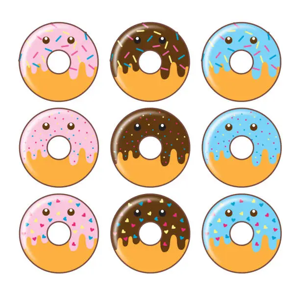 Vector illustration of donuts