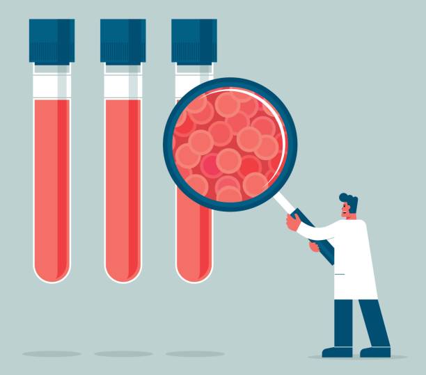 Blood laboratory - Medical Exam Doctor diagnose human blood Vessel medical research blood stock illustrations