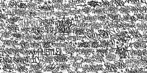 Vector illustration of Seamless Trendy Abstract Hip Hop Street Art Graffiti Style Urban Calligraphy Vector Illustration Background