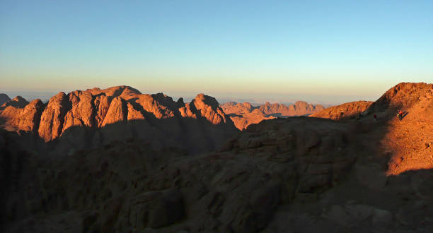 sunset at mount sinai - egypt - sinai peninsula imagens e fotografias de stock