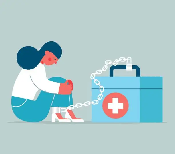 Vector illustration of Emergency Fund - woman