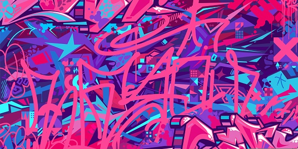 Abstract Urban Street Art Graffiti Style Vector Illustration Background