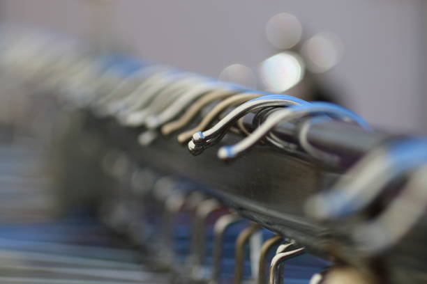 istock Close up on clothes hangers 1438596910