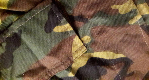 istock Camouflage fabric texture background.Military uniform pattern. Abstract background and texture. 1438598898