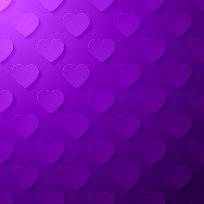 Modern and trendy abstract background. Seamless texture with heart patterns for your design (colors used: purple, pink, black). Vector Illustration (EPS10, well layered and grouped), format (1:1). Easy to edit, manipulate, resize or colorize.
