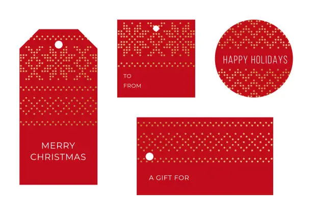 Vector illustration of Set of Christmas and holiday tags.