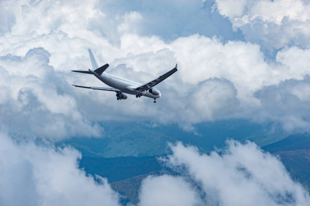 istock Flight of the passenger plane. 1438604738