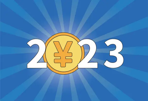 Vector illustration of In 2023, RMB and Japanese yen.