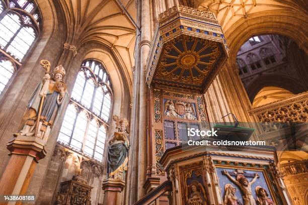 Interior Architecture Of Canterbury Cathedral Stock Photo - Download Image Now - Anglican, Arch - Architectural Feature, Architectural Column