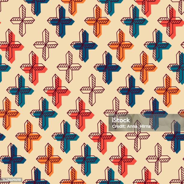 Catholic Abstract Design Patterns Christian Seamless Pattern Background With Bright Crosses Baptism And ...