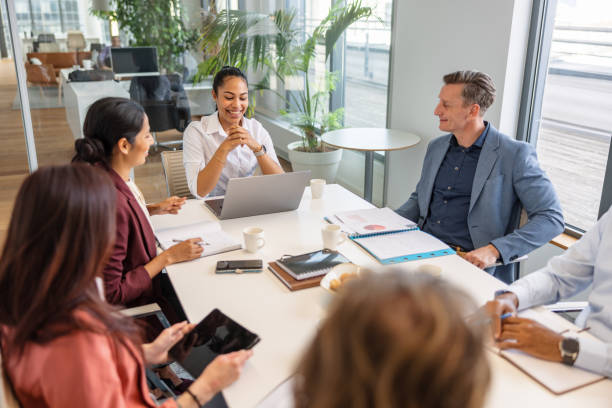 istock Multicultural Co-Workers Having A Pleasant Meeting In The Conference Room 1438610677