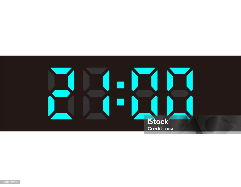 Digital Numerals Vector Illustration Of A Clock Face 21 Oclock Stock digital-numerals-vector-illustration-of-a-clock-face-21-oclock-stock