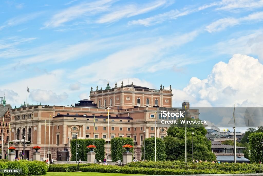 Scenery of the famous historic Parliament House in Sweden A scenery of the famous historic Parliament House in Sweden Architecture Stock Photo
