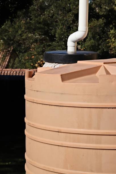 istock A plastic residential water tank that harvests water from a roof 1438616672