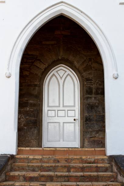 istock Vertical shot of a white door 1438617000