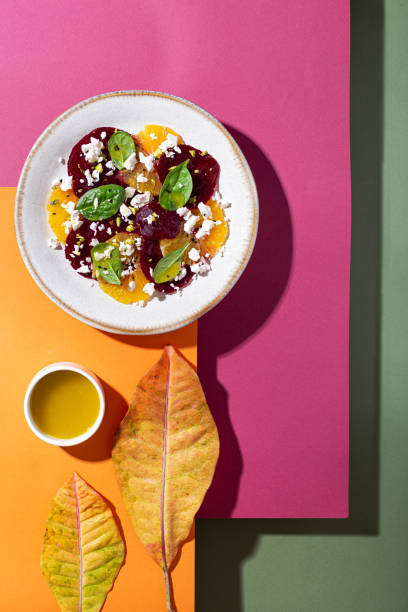 istock Beetroot and Orange salad with spinach and feta cheese 1438621602